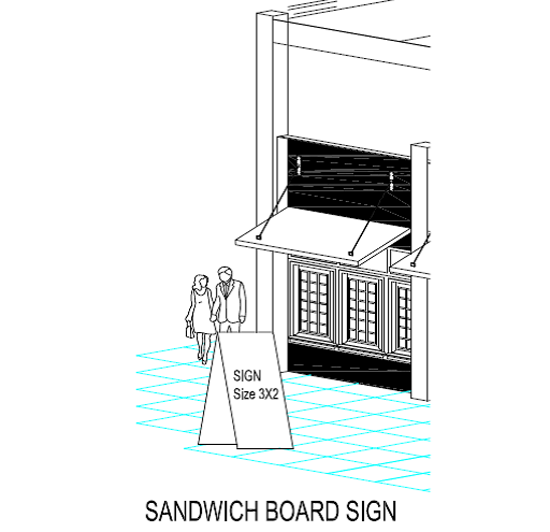 Sandwich board sign