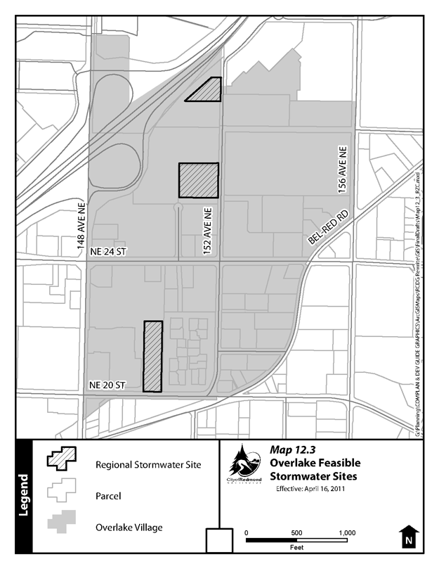 Map 12.3 Overlake Feasible Stormwater Sites